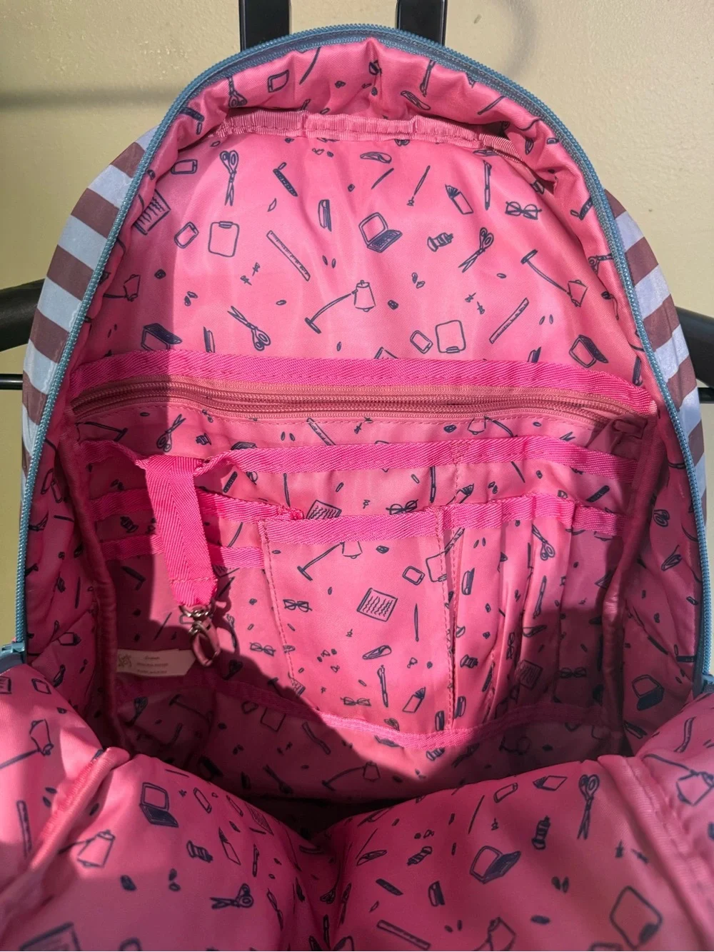 Matilda Jane Make The Grade Yellow & Pink Patterned Bow Kids Backpack